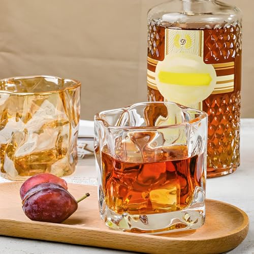 Image of Premium Brown 300 ML Water & Juice Drinking Glasses Set of 6 Vintage Glassware Set for Juice, Cocktail, Mocktail,Whisky All Beverages Everyday Uses for Gift (6, MT-30)