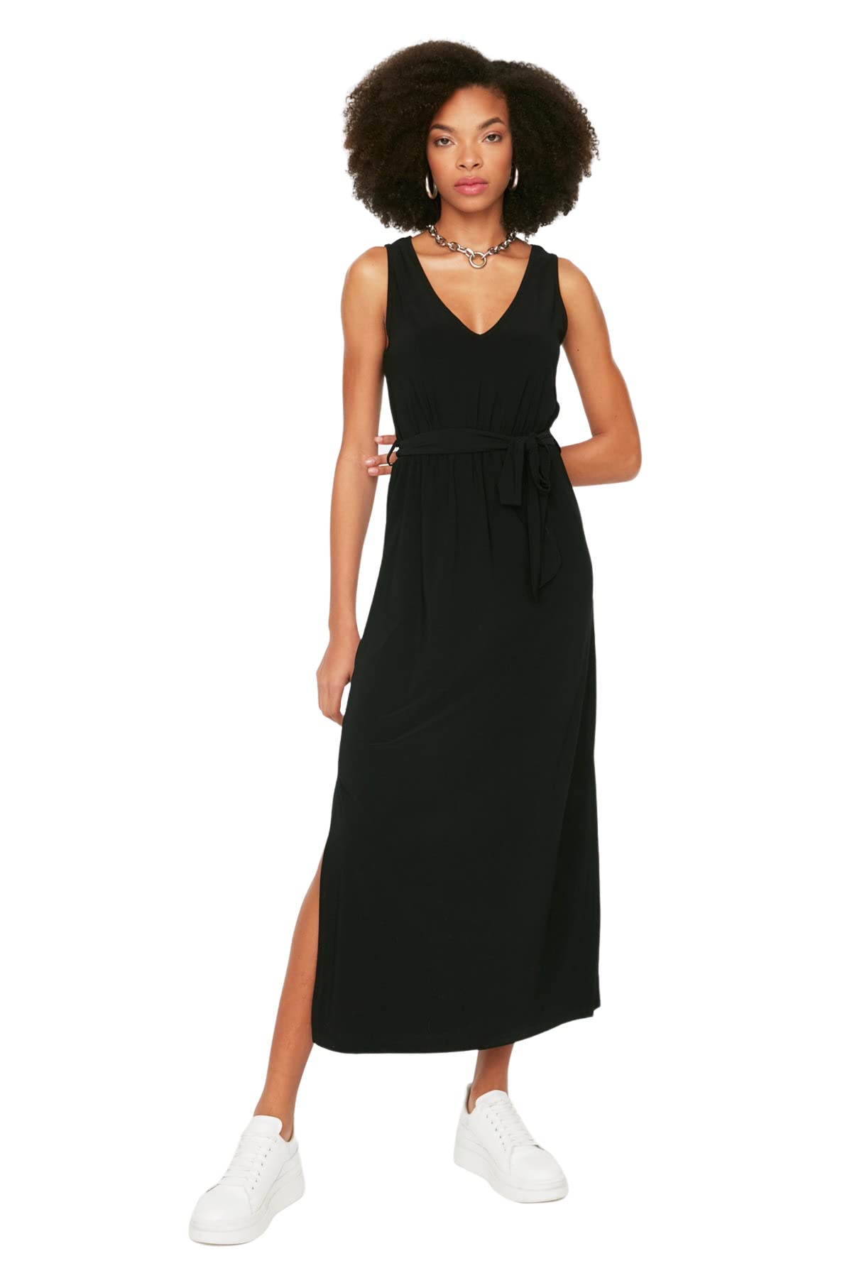 Trendyol FeMan Mini A-line Regular fit Knit Dress Black