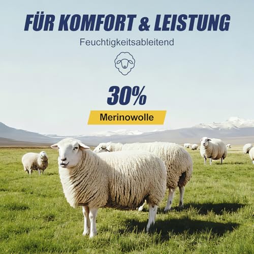 Niofind Merino Wandersocken Damen Herren, Atmungsaktiv Quarter Sneaker Socken Wollsocken, Gepolstert Laufsocken Kurze Sportsocken für Alltag Sport Outdoor 6 Paar