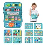 VISATOR Busy Board Montessori Toys For 3 4 5 6 7 8 Year Old Girls Boys Sensory Toys For Toddlers Preschool Educational Learning Toys Activity Board For Fine Motor Skills Kids Gifts Airplane Car Toys