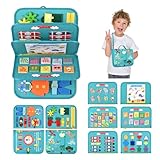 VISATOR Busy Board Montessori Toys For 3 4 5 6 7 8 Year Old Girls Boys Sensory Toys For Toddlers Preschool Educational Learning Toys Activity Board For Fine Motor Skills Kids Gifts Airplane Car Toys