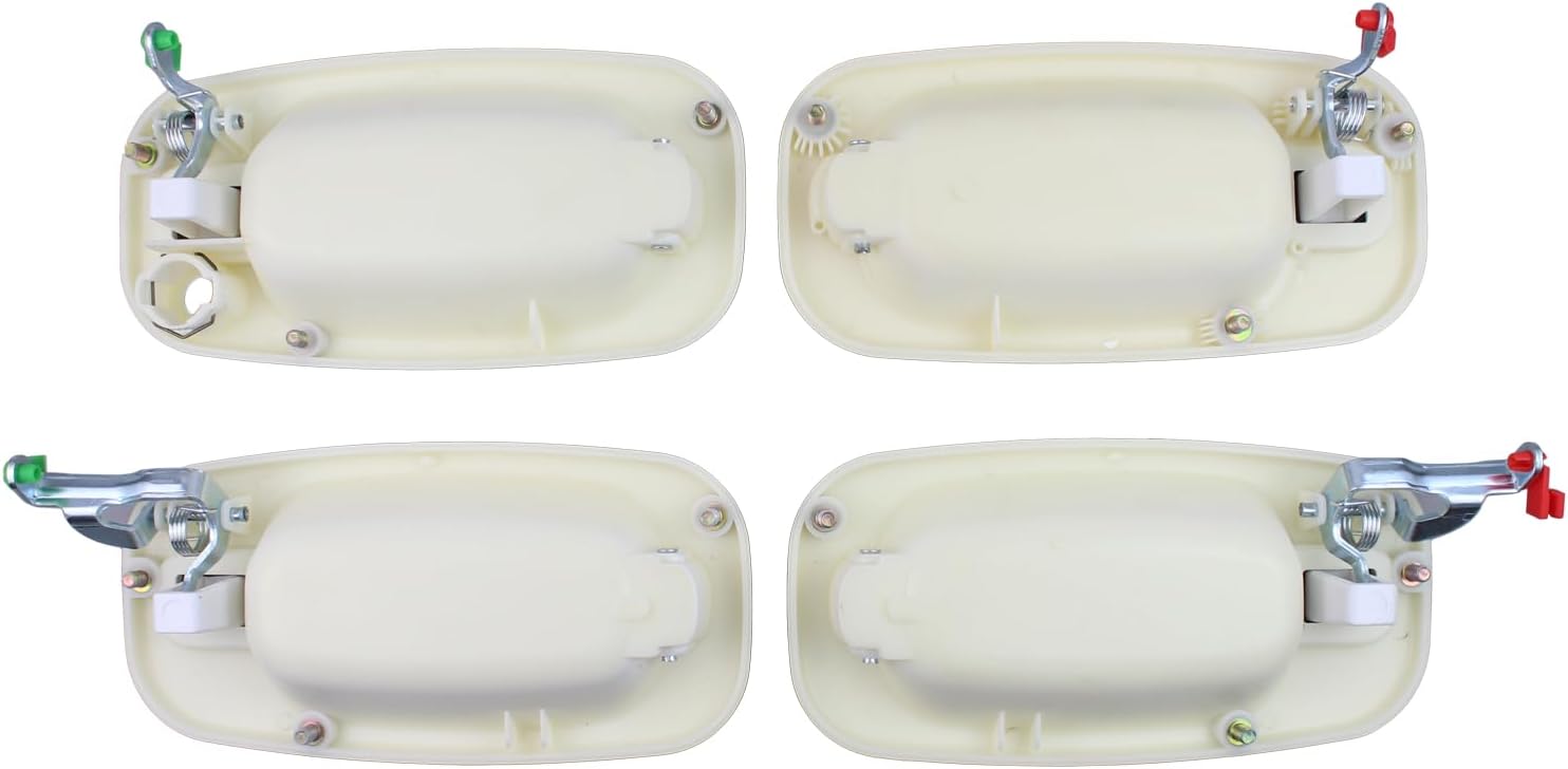 ApplianPar 4Pcs White Front Rear Left Right Exterior Door Handle for Avalanche Escalade Silverado Sierra Suburban Yukon 1500 3500 Classic Tahoe