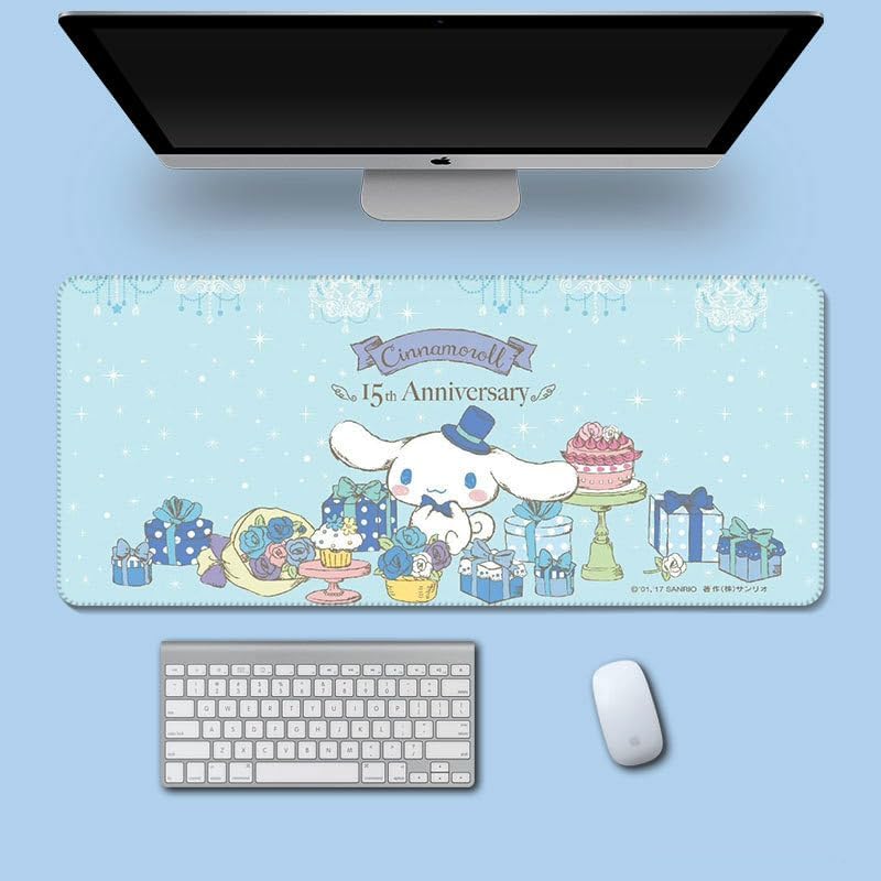 Miniatura 2 de SMAIGE Alfombrilla de mouse XXL extendida para juegos de anime, grande, ancho con diseño de anime, bordes cosidos, dimensiones de 31.5 x 11.8 x 0.08