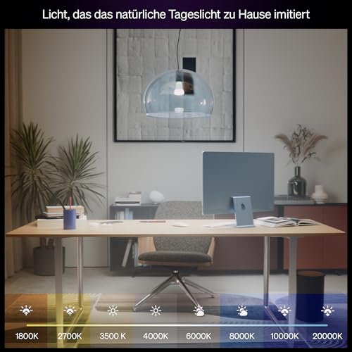 Philips Hue Smart LED A67 Lampe, Weiß und Color Ambiance, E27 Fassung, 11,8W, Vollspektrumlicht 1000K-20000K, 1600 Lumen, dimmbar, kompatibel mit Alexa, Google Assistant und Apple Home, 1er Pack 3