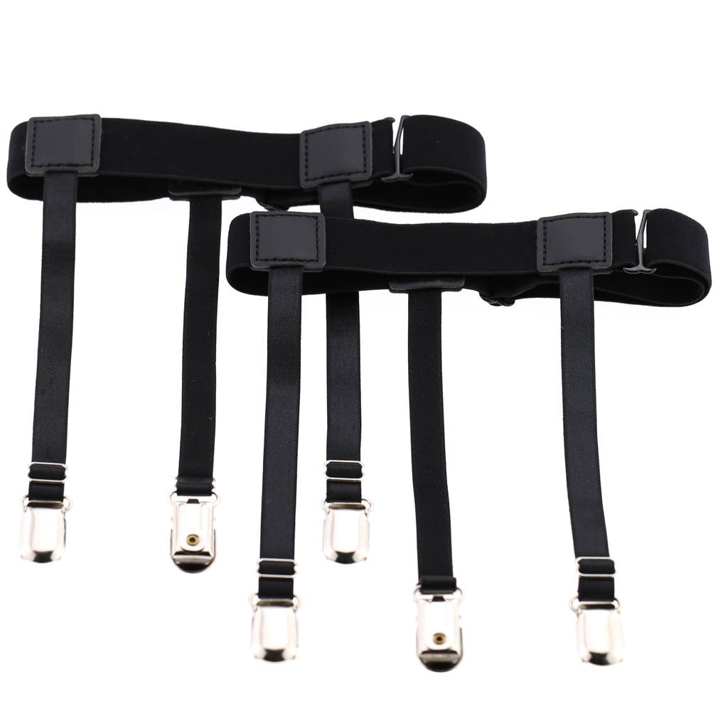 2 Pack Shirt Stays for Men & Women, Adjustable Garter Belts Holder with 3 Non-slip Locking Clamps Vonpri