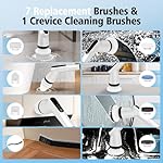 Electric Spin Scrubber, Dreazu IPX7 Shower Scrubber with 7 Replaceable Brush Heads & Retractable Handle, 2-Speed Adjustable Shower Cleaner for Bathroom, Bathtub, Kitchen, Tile Floors - Image 3