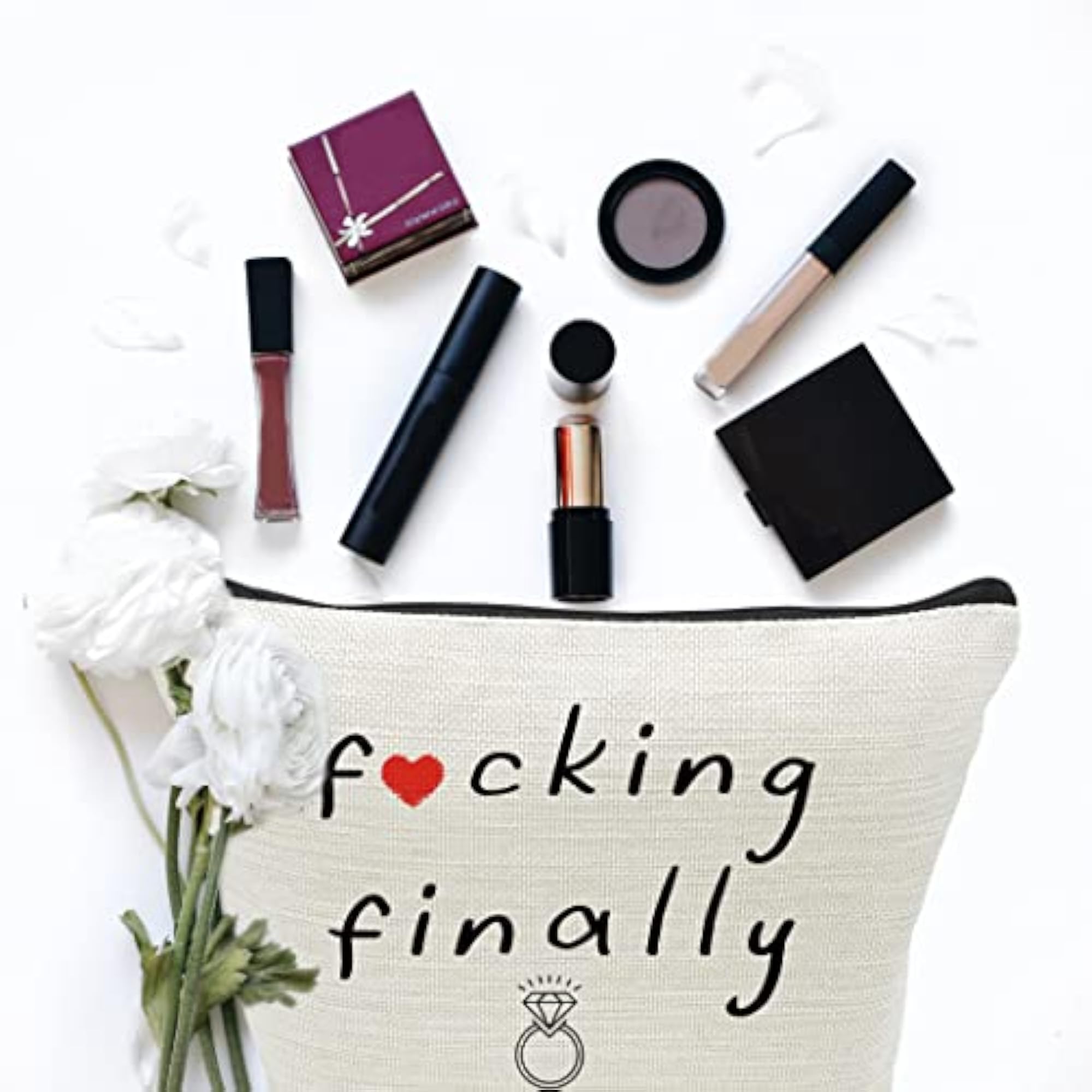 Funny Engagement Gift Makeup Bag for Bride to Be