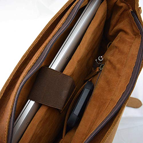 Bolso mensajero de cuero búfalo para laptop miniatura 4