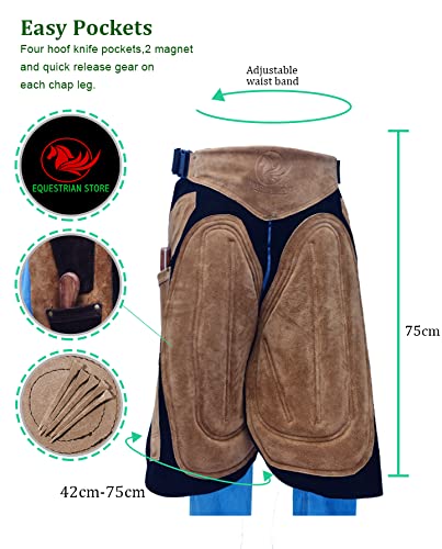 Tablier de maréchal-ferrant en cuir véritable suédé robuste 75 cm - 5