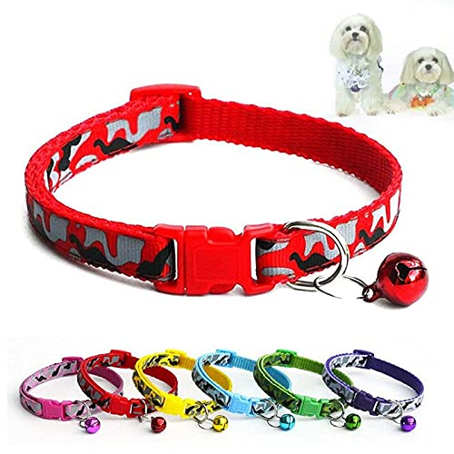 Image of RvPaws Adjustable Pet Collar Bell Small Pet Cat Dog Puppy Colorful Collars (1Pcs Pink Color)