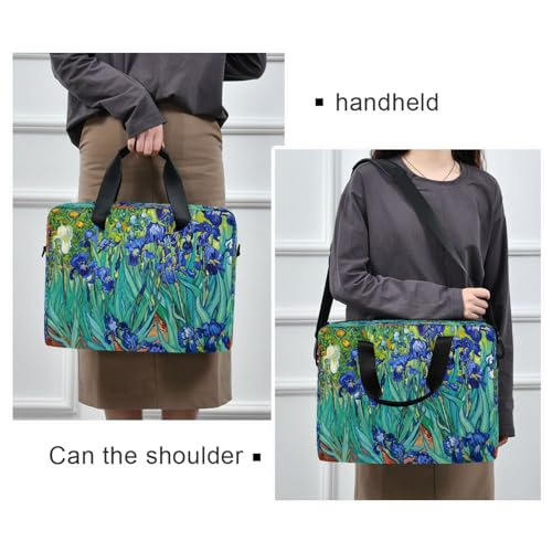 Bolso para laptop senya con diseño acuarela blanco y amarillo miniatura 2