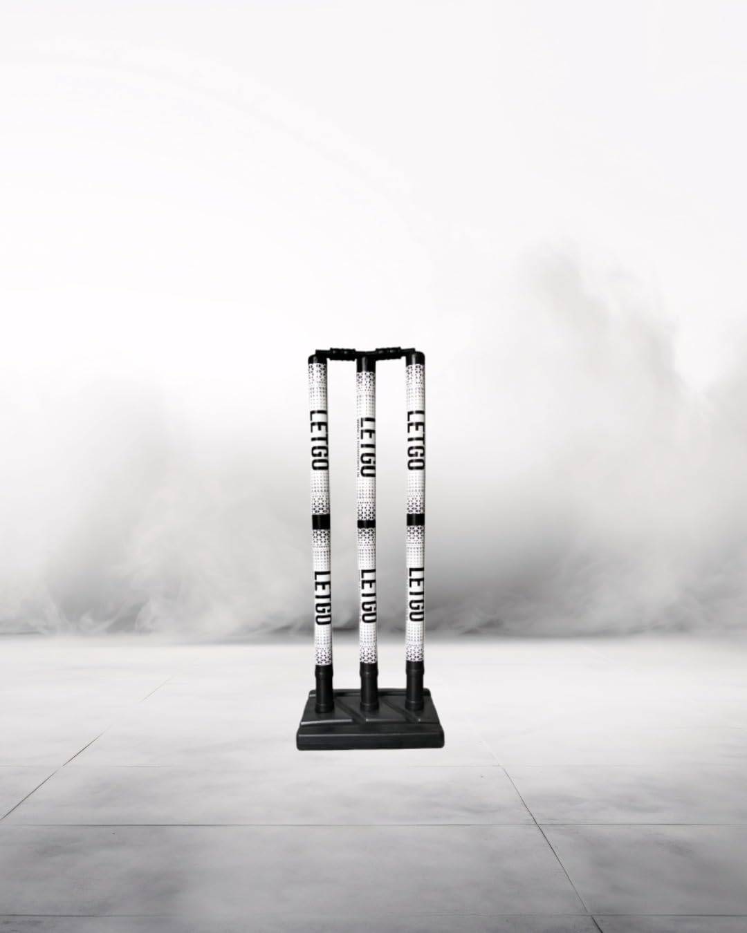 UltraStrike Stumps Set with Base, White and Black, 3 Stumps with 2 Bails and 1 Base, Practice Training Equipment-image-5
