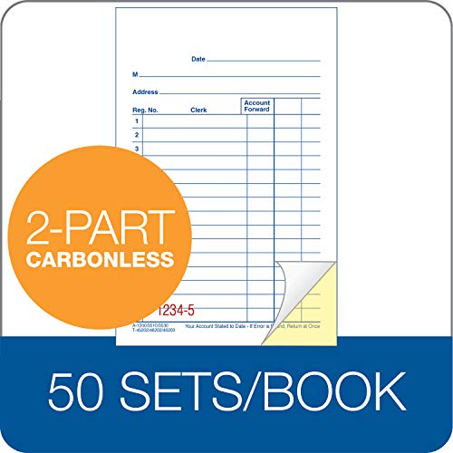 Image of Adams General Purpose Sales Book, 2-Part, Carbonless, White /Canary, 3-11 /32 x 5-5 /8 Inches, 50 Sets /Book, 3 Books (DC3530) (Pack of 6)