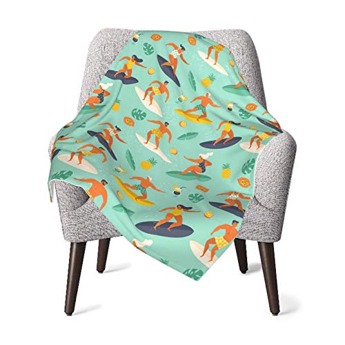 Summer Beach Pattern Baby Blanket for Girls Boys Soft Warm Receiving Throw Blankets