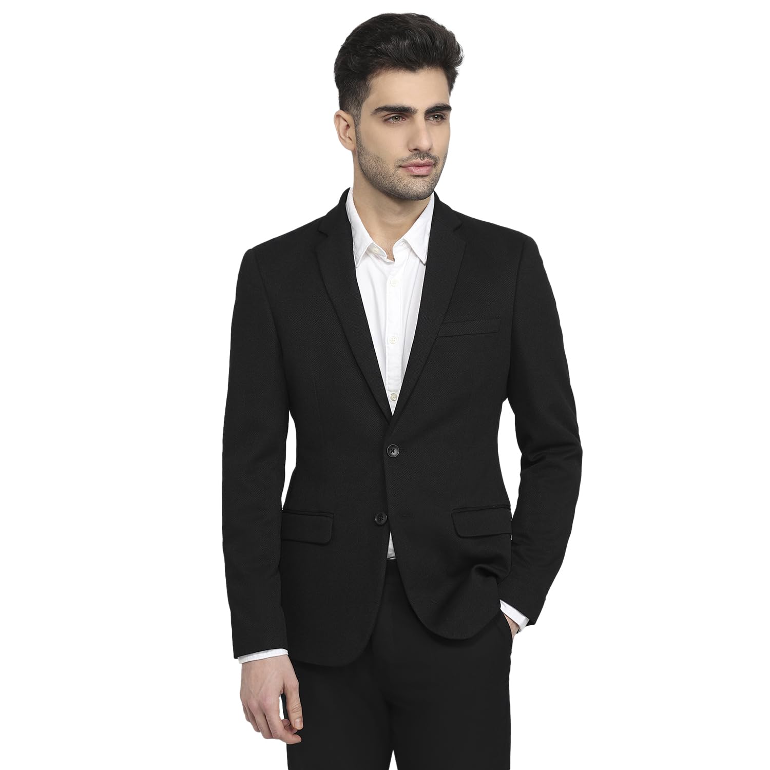 park avenue Active Fit Dark Blue Blazer for Men-picture-18