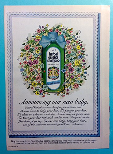 Original 1970s Ad Clairol Herbal Essence Shampoo