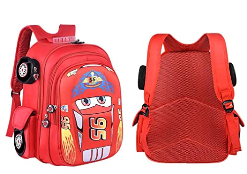 Kknqrz Kids Toddler Backpack Waterproof Cartoon Backpacks Truck Car Child Snack Schoolbag, 13Inch, Red #TOP4