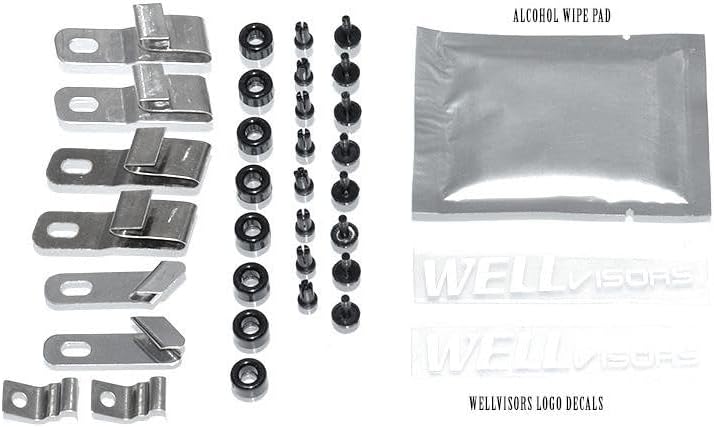 WellVisors Window Visors Wind Deflectors Compatible with Mercedes-Benz B-Class W246 2014-2015 with Black Trim Rain Guards 3-847MB014