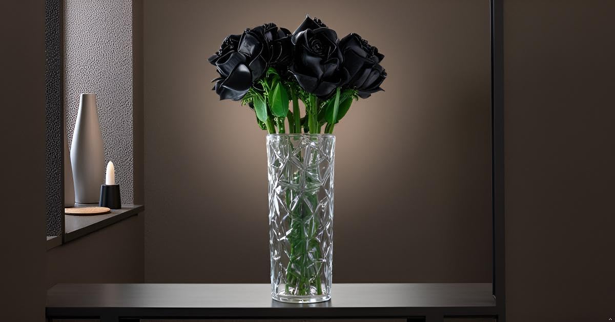 Gothic Black Rose Building Blocks Set - 585 PCS Dark Romance DIY Artificial Flowers, Luxury Home Decor for Valentine's Day/Birthday, Elegant Gift for Women & DIY Enthusiasts