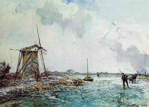Impresión de alta calidad del óleo Patinadores en Holanda, formato 60x90cm SERENDIPITP
