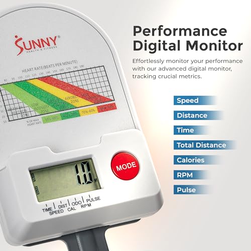 Image of Sunny Health & Fitness Smart Cycling Exercise Bike, Free SunnyFit App Connection, Designed for Intensive Cardio Workout at Home, Adjustable Seat & Handlebar for Comfort Riding