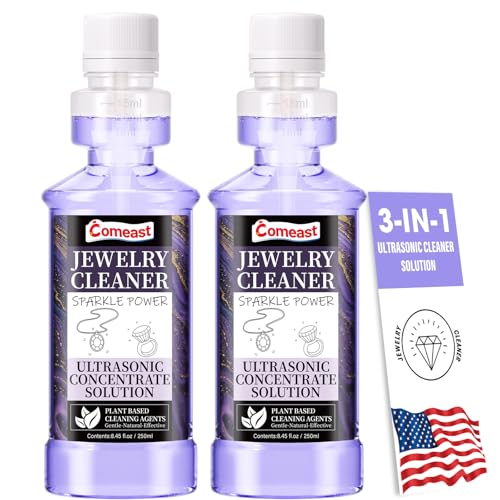 Ultrasonic Cleaner Solution Concentrate, Ultrasonic Jewelry Cleaner Solution, Professional Power for All Ultrasonic Machines, Plant Based Eyeglass otal 16.9 FL Oz (2 PK)