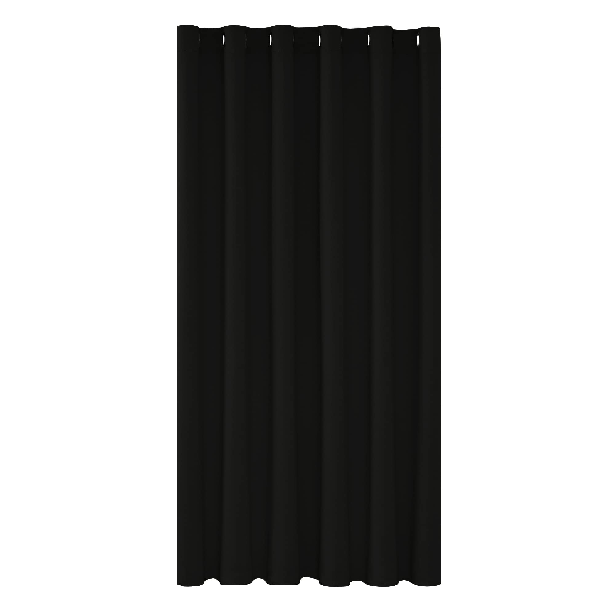 Deconovo Tenda Oscurante Camera da Letto Bambini 270 CM Altezza 1 Pannello, Tende Oscuranti per Interni Finestre con Anelli, 200x270 CM, Nero