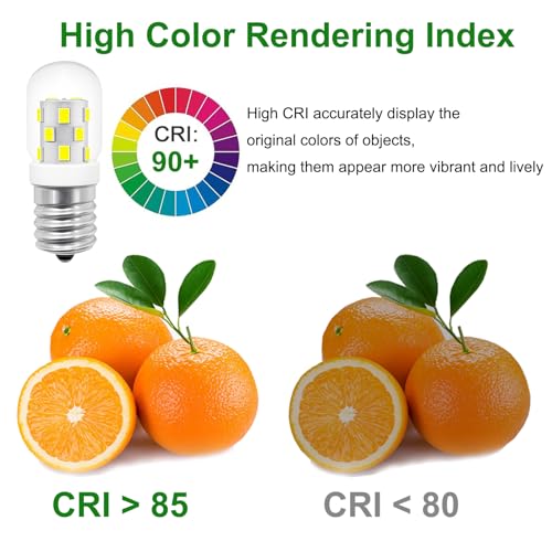 Image of PaeorRorL LED Microwave Light Bulbs Under Hood 40W Equivalent - E17 Base for Whirlpool Microwave Light Bulb, 3W 125V T7 Appliance Oven Light Bulbs for Range Hood,400 Lumens, 6000K Daylight, 2 Pack