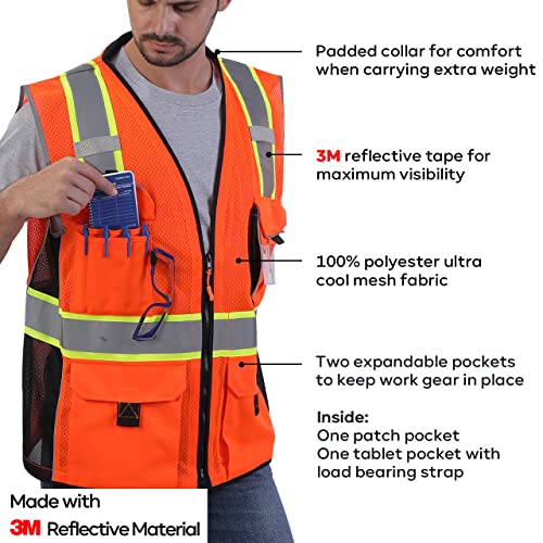 Neopelta NPV3O-M Reflective Safety Vest Orange Mesh, Made With 3M Reflective Tape, Heavy Duty Vest thumb #3