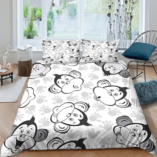 Housse de couette imprimé orang-outan en microfibre douce