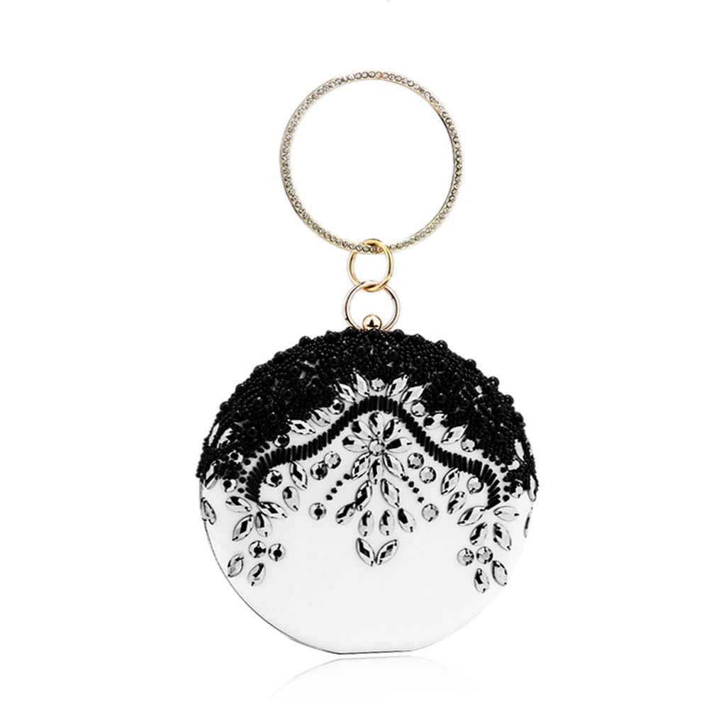 Sac de soirée et de banquet rond en soie élégant pour femme