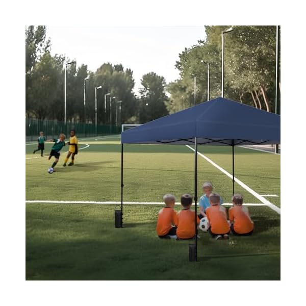 Fab based 10×10 pop up canopy tent instant shade canopy tent adjustable height with wheeled carry bag for outdoor events parties and picnicsblue  urban country home decor