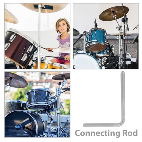 Varilla extensora para soporte de campana de metal para kit de batería con diseño compacto y portátil, accesorio versátil para percusión miniatura 6