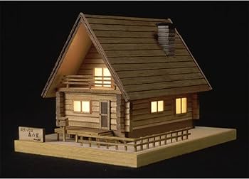 ウッディジョー  灯2 ログハウス 森の家 木製模型 g6bh9ry Amazon | ウッディジョー(Woody JOE) 灯2 ログハウス 森の家