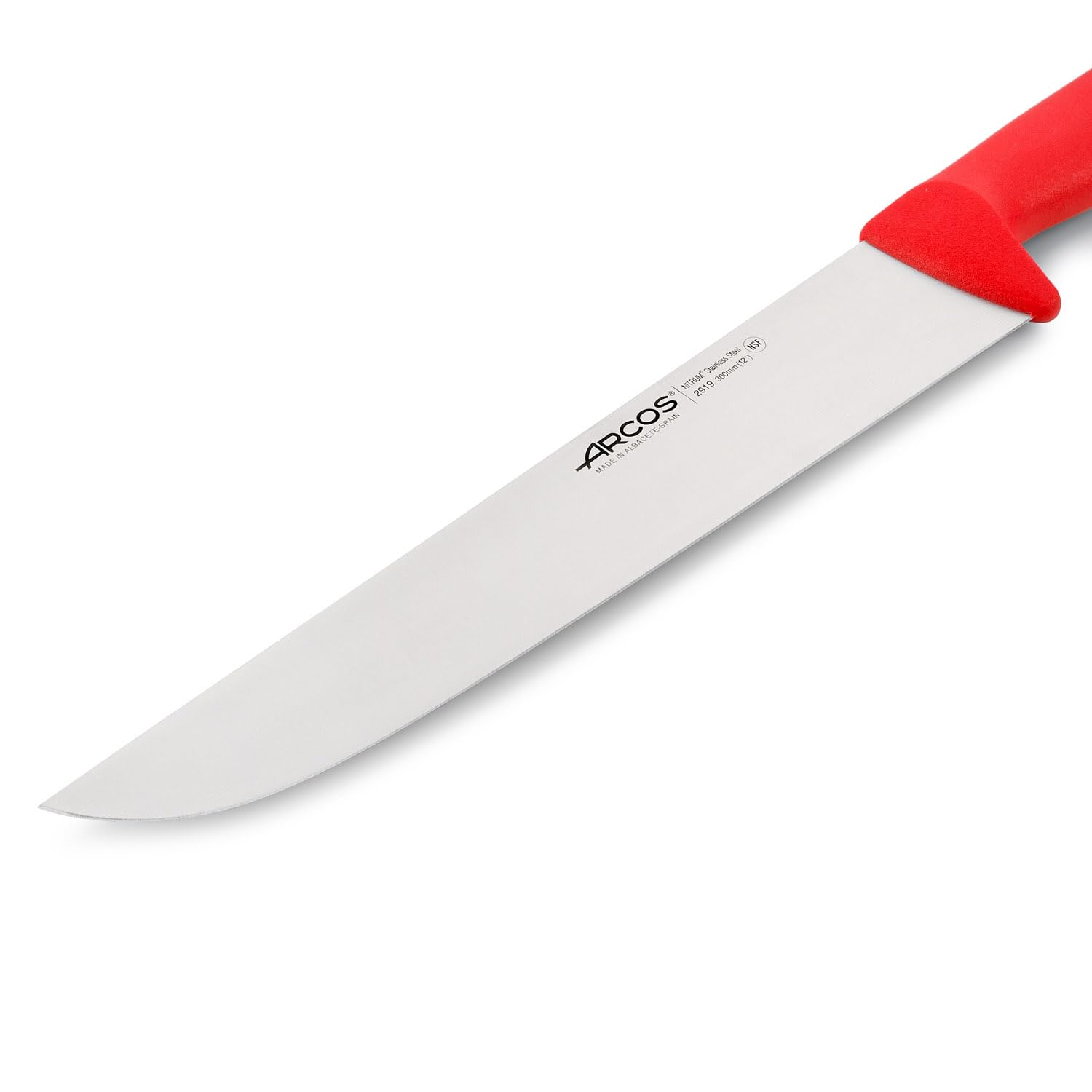Coltello Prosciutto Arcos Serie 2900 - Lama Acciaio Nitrum 350 Mm - Manico Rosso In Polipropilene
