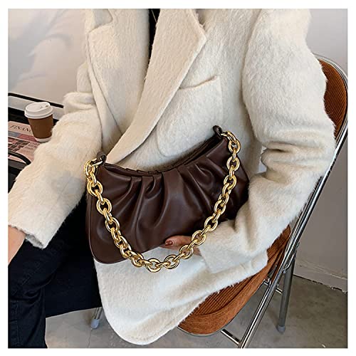 Image of JOLLQUE Shoulder Bag for Women,Small Leather Dumpling Bags Handbag Purse,Gold Chain Evening Clutch Purses