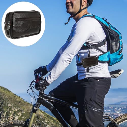 Riñonera resistente para teléfono evita bolsillos llenos bolso hombre PU 7