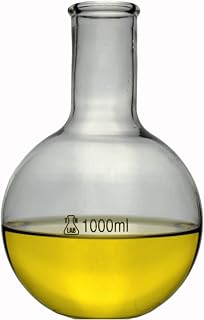 TN LAB 1L Flat Bottom Boiling Flask Thick Wall Borosilciate Glass 1000ml 1L