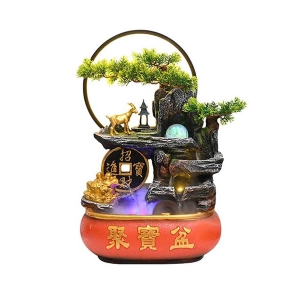 Fontaine d'intérieur Feng Shui avec grande roue décorative pour bureau et salon