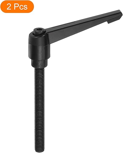 Miniatura 9 de uxcell 2 perillas ajustables M8 x 3.150 in, mango de rosca macho, botón de trinquete de liberación rápida, perno giratorio para maquinaria de torno,