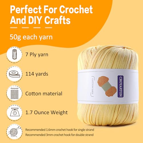 Image of Raffia Yarn for Crochet, Soft Cotton Yarn for Crocheting Summer Beach Bag /Hat, 114 Yards /1.76 Ounce Ribbon Paper Yarn for Beginners DIY Hand Knitting Handbag(Red)
