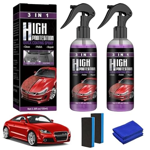 KIKVTER High Protection Spray 2 w 1, polerowanie samochodu, nanospray samochodowy, ochrona przed korozją, zadrapaniami, wodoodporny wosk samochodowy, 2 sztuki