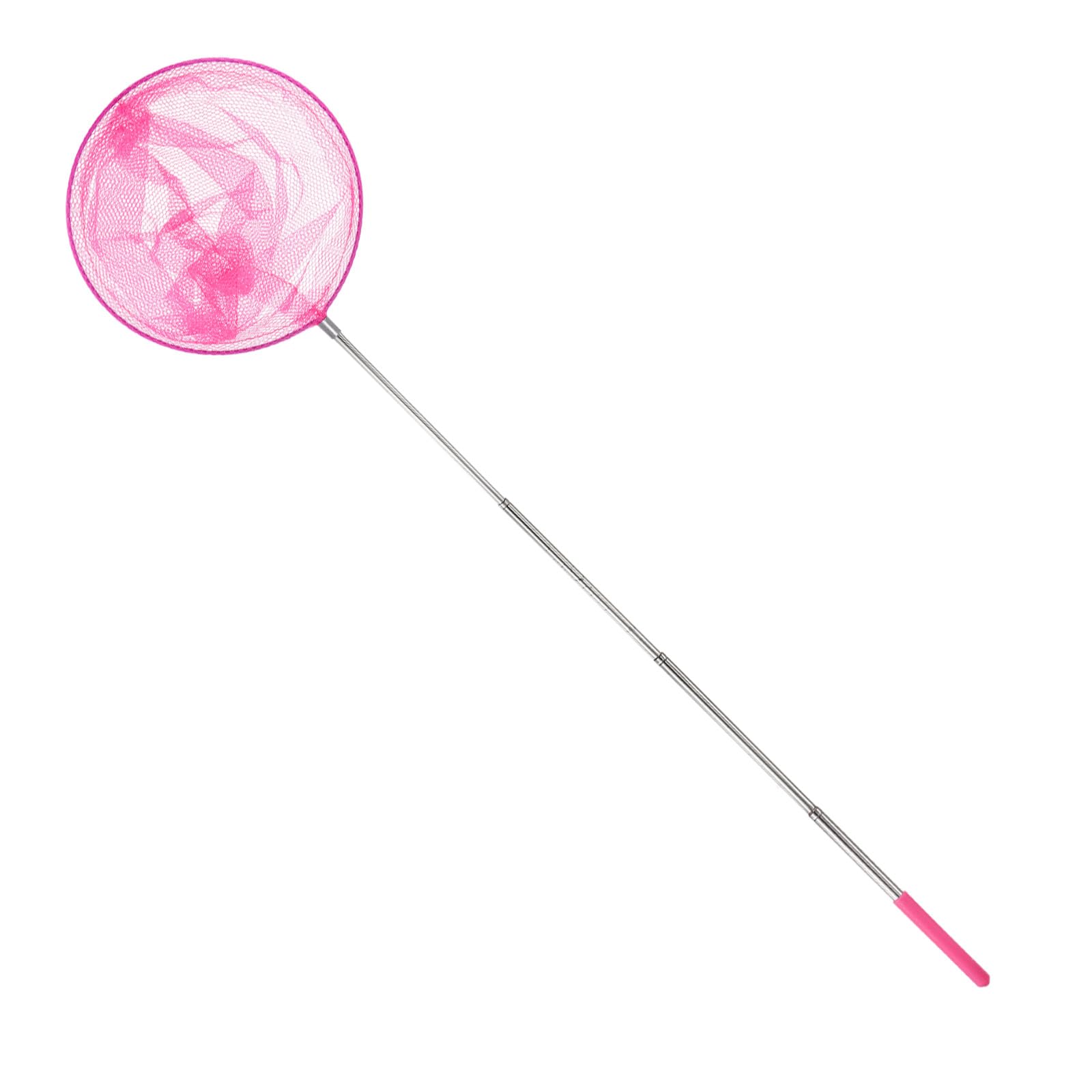 M METERXITY 1 filet de pêche télescopique pour adolescents, extensible de 48 cm, petits filets avec poignée réglable pour attraper les insectes/petits poissons/crevettes/aquarium/extérieur [Rose]