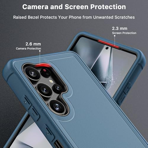 M MYBAT PRO Maverick Series for Samsung Galaxy S25 Ultra Case with Belt Clip Holster, 6.9 inch, Heavy Duty Military Grade Drop Protective Case w 360° Rotating Stand (No Screen Protector) Blue - Image 5