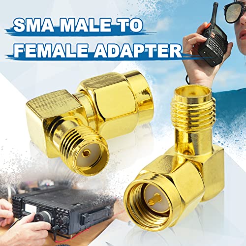 Eightwood EWUAD0696 Sma Male To Female Right Angle Fpv Antenna Adapter 90 Degree Elbow Connector 2-Pack For Fpv Goggle, Backup Camera, Two-Way Radio Antenna thumb #1