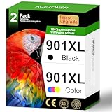 901XL Ink Cartridge Remanufactured for HP 901 901XL Ink Cartridges Work for Officejet 4500 J4524 J4540 J4550 J4580 J4624 J4680 Printer (1 Black, 1 Color)