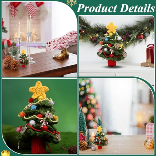 Kit de punto de árbol de Navidad con ganchillo de iniciación y tutoriales SUNNYCLUE 6