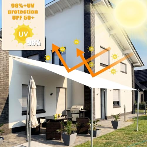 Toldo vela de sombra con protección rayos UV para patio exterior 5