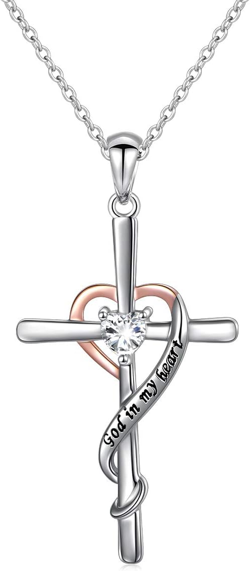 S925 Sterling Silver Cross Faith Stethoscope Heart Pendant Necklace Infinity Y Choker Jewelry Gifts for Women