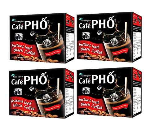Cafe Pho Vietnamese Instant Coffee Mix, Café Instantáneo Vietnamita, Pack de 9 Sobres, Caja de 4